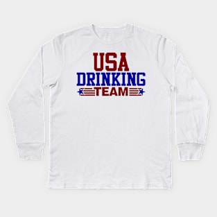 USA Drinking Team Kids Long Sleeve T-Shirt